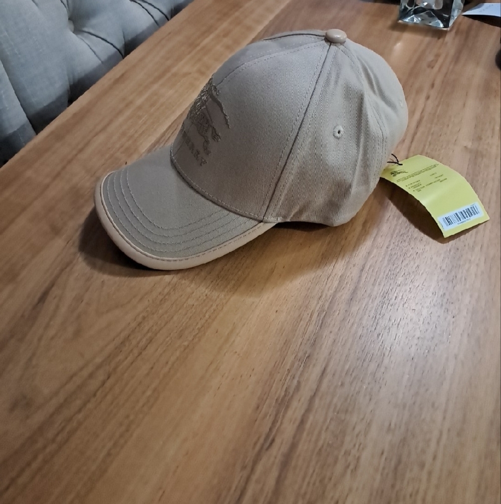 Unisex Burberry Tan Equestrian Embroidered Logo Cap - Picture 3 of 7